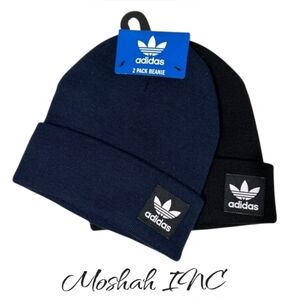 adidas MEN'S C 2PK GROVE BEANIE BEANIE NIGHT INDIGO/BLACK/BLACK WHITE NWT